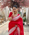Red Banarasi Silk Saree | Bridal & Festive Wear