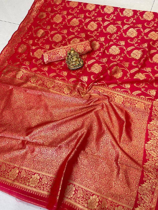Red Banarasi Silk Saree | Bridal & Festive Wear