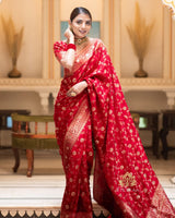 Red Banarasi Silk Saree | Ethnic Wear for Women