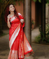 Red Banarasi Silk Saree | Ethnic Wear for Women