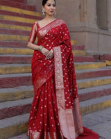 Red Banarasi Silk Saree | Ethnic Wear for Women