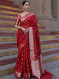 Red Banarasi Silk Saree | Ethnic Wear for Women