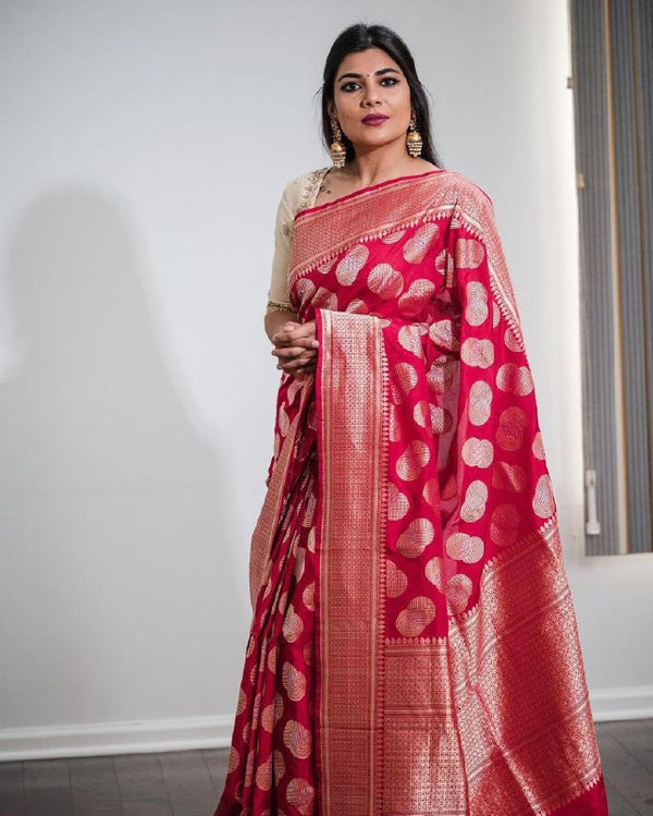 Red Banarasi Silk Saree | Ethnic Wear for Women