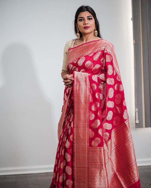 Red Banarasi Silk Saree | Ethnic Wear for Women