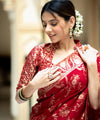 Red Banarasi Silk Saree | Ethnic Wear for Women