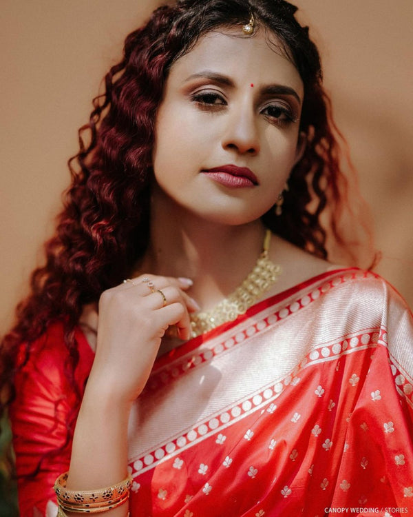 Red Banarasi Silk Saree | Ethnic Wear for Women