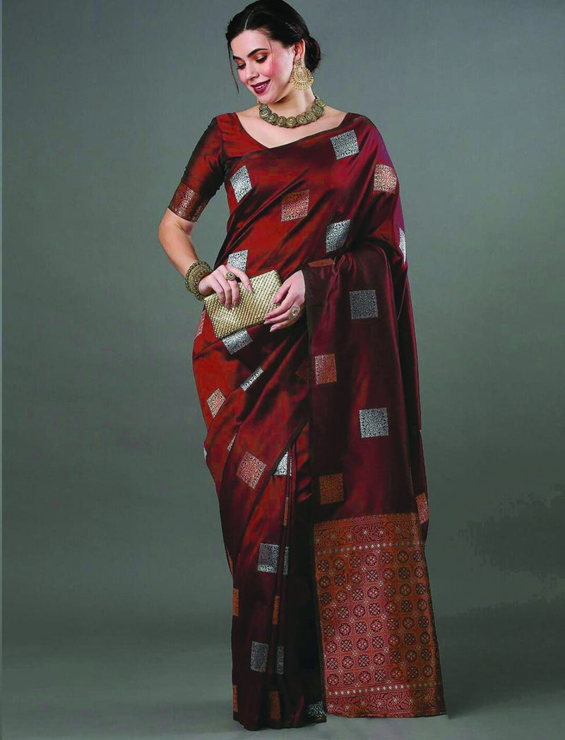 Red Banarasi Silk Saree | Festival & Ceremony Wear