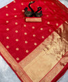 Red Banarasi Silk Saree | Festival & Ceremony Wear