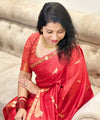 Red Banarasi Silk Saree | Festival & Ceremony Wear