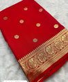 Red Banarasi Silk Saree | Festival & Ceremony Wear