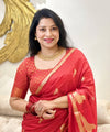 Red Banarasi Silk Saree | Festival & Ceremony Wear