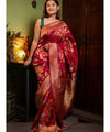 Red Banarasi Silk Saree | Festive & Party Wear