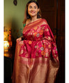 Red Banarasi Silk Saree | Festive & Party Wear