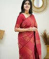Red Banarasi Silk Saree | Festive & Party Wear