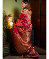Red Banarasi Silk Saree | Festive & Party Wear