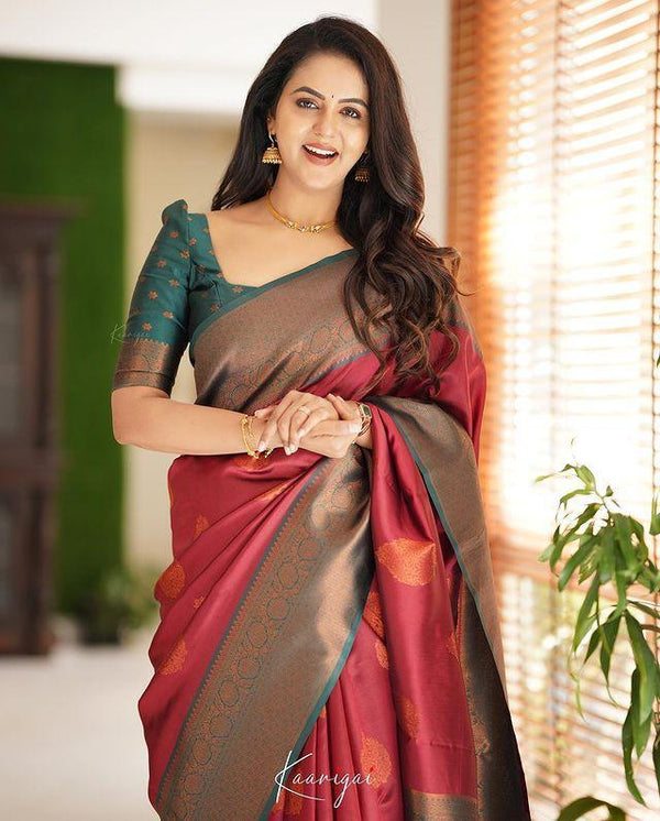 Red Banarasi Silk Saree | Traditional Wedding Wear