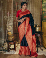 Red Banarasi Silk Saree | Traditional Zari Weave