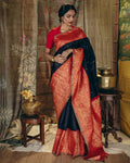 Red Banarasi Silk Saree | Traditional Zari Weave