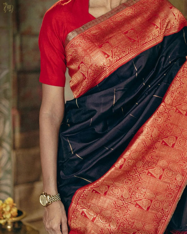 Red Banarasi Silk Saree | Traditional Zari Weave