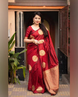 Red Banarasi Silk Saree | Wedding & Festive Wear