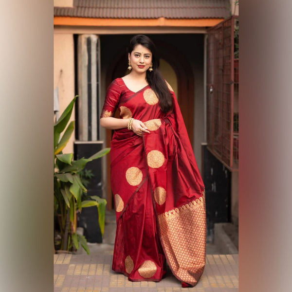 Red Banarasi Silk Saree | Wedding & Festive Wear