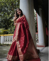 Red Banarasi Silk Saree | Wedding & Festive Wear
