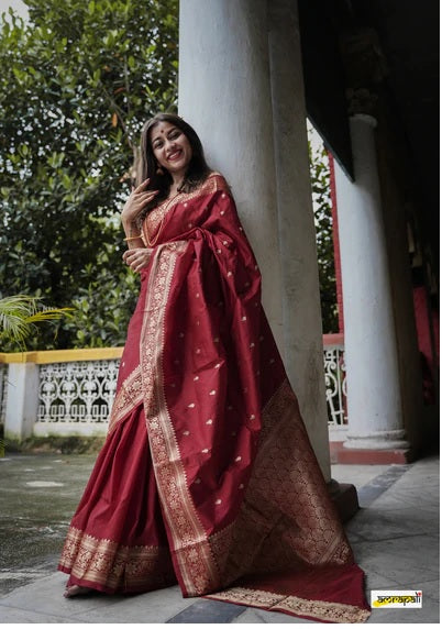 Red Banarasi Silk Saree | Wedding & Festive Wear detail view
