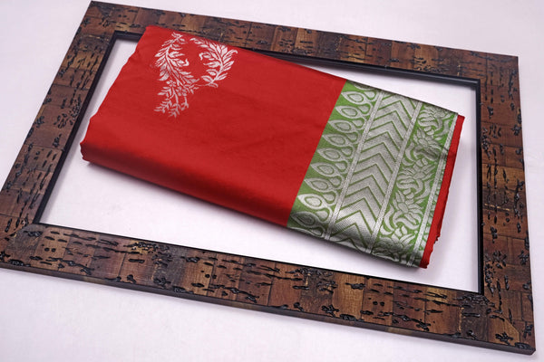 Red Banarasi Silk Saree | Wedding & Reception Wear