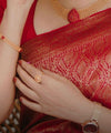 Red Banarasi Silk Saree | Wedding & Reception Wear