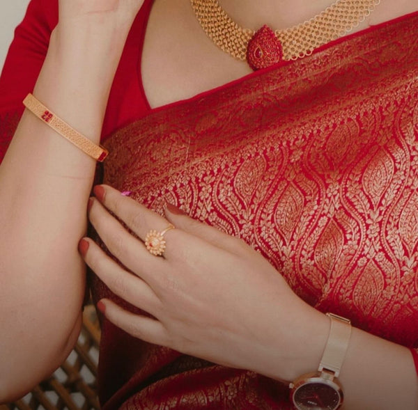 Red Banarasi Silk Saree | Wedding & Reception Wear