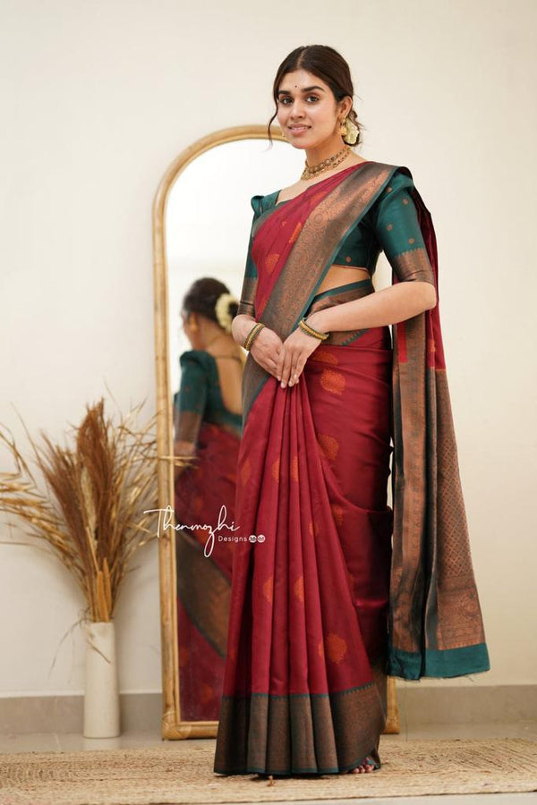 Red Banarasi Silk Saree | Wedding & Reception Wear