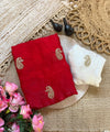 Red Chiffon Party Wear Saree with Siroski & Moti Work | RD KHUSHI