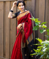Red Cotton Saree | Comfort Handloom Weave