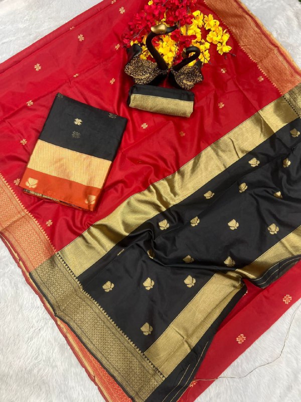 Red Cotton Saree | Comfort Handloom Weave
