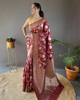 Red Cotton Saree | Everyday Ethnic Wear