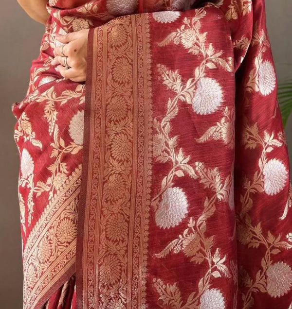 Red Cotton Saree | Everyday Ethnic Wear