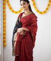 Red Cotton Saree | Festive & Party Wear
