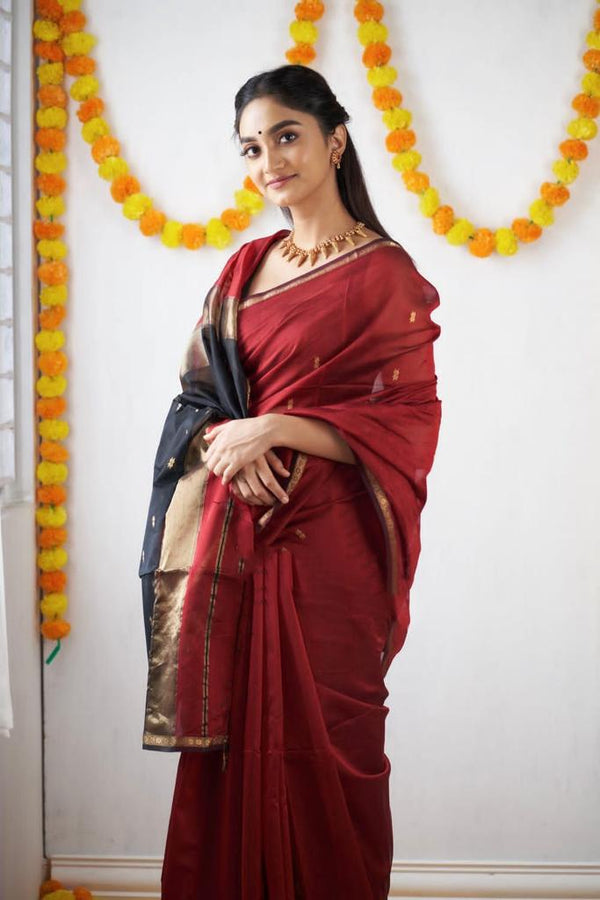 Red Cotton Saree | Festive & Party Wear