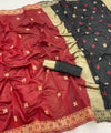 Red Cotton Saree | Festive & Party Wear