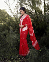 Red Cotton Saree | Traditional Handloom Wear