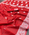 Red Cotton Saree | Traditional Handloom Wear