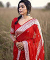Red Cotton Saree | Traditional Handloom Wear