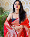 Red Jacquard Silk Saree | Festival & Ceremony Wear