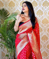 Red Jacquard Silk Saree | Festival & Ceremony Wear