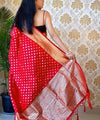 Red Jacquard Silk Saree | Festival & Ceremony Wear