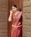 Red Jacquard Silk Saree | Festive & Party Wear