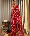 Red Jacquard Silk Saree | Rich Zari Border Saree