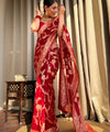 Red Jacquard Silk Saree | Rich Zari Border Saree