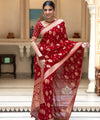 Red Jacquard Silk Saree | Traditional Wedding Wear