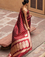Red Jacquard Silk Saree | Traditional Wedding Wear